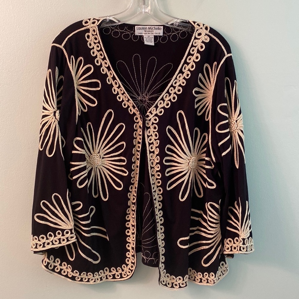 Lauren Michelle black / white Braided jacket